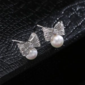 Bowknot Pearl Earrings